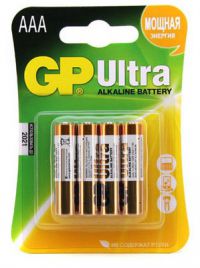 Миниатюра: Батарейка ААА GP LR03 ULTRA Alkaline 24AU-2CR4 4шт в блистере