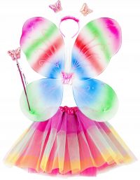 Миниатюра: Набор карнавальный Крылья бабочки,ободок,палочка с юбкой, ПВХ
