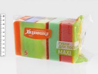 Миниатюра: Губка д/посуды 5шт Хозяюшка Г-07 MAXI