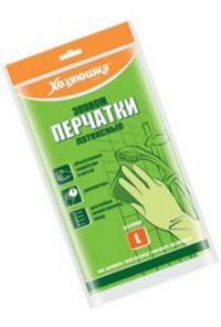 Миниатюра: Перчатки хоз. латексные L Хозяюшка