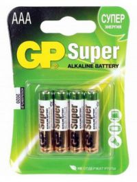 Миниатюра: Батарейка ААА GP LR03 SUPER Alkaline 24A-CR-4 4шт в блистере