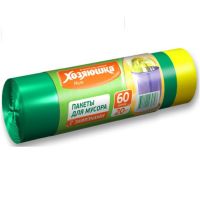 Миниатюра: Мешки д/мусора Хозяюшка 60л *20шт.с завязками (рулон)