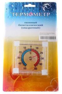Миниатюра: Термометр оконный биметаллический квадр.