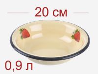Миниатюра: Миска эм. 0,9л палевый деколь
