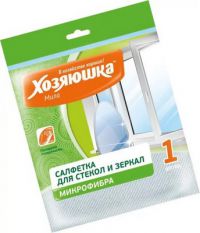Миниатюра: Салфетка д/уборки 1шт 30*30см микрофибра (д/стекла,зеркал) Хозяюшка