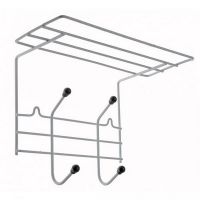 Миниатюра: Вешалка д/одежды 2 крючка с полкой белая 34*23,5*19,5см