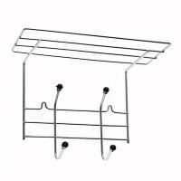 Миниатюра: Вешалка д/одежды 2 крючка с полкой хром 34*23,5*19,5см