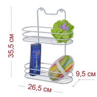 Миниатюра: Полка настенная 2-х ярусная белая 36*26,5*9,5см