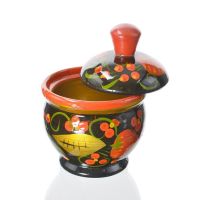 Миниатюра: Солонка с хохломской росписью с крышкой малая