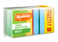 Миниатюра: Губка д/посуды 5+1шт Хозяюшка MAXI