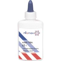 Миниатюра: Клей ПВА 65гр. ATTOMEX 4041620 в пласт. бутыл. с дозат. и съемн. колп. евро