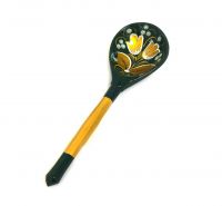 Миниатюра: Ложка дерев. столовая сувенирная,хохломская Зеленая традиционная