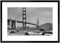 Миниатюра: Картина паспарту 50*70 Золотые ворота в Сан-Франциско черно/бел