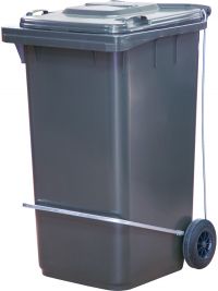 Миниатюра: Бак д/мусора 240л п/э цв.серый, с педальным приводом