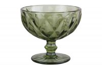 Миниатюра: Набор креманок стекло 300мл. 2шт. d 12*10см Венеция цв.оливковый