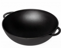 Миниатюра: Сковорода WOK чугунная 3,0л 26см, с 2-мя ручками Гардарика
