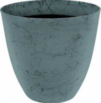 Миниатюра: Кашпо д/цветов 12л, 29*29*27см Мрамор,бирюзовый