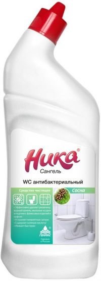 Миниатюра: Средство д/сантехники Ника-Сангель WC антибактериальный 0,7кг.Сосна в кор.15шт.