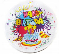 Миниатюра: Тарелка бумажная Happy b--day! белый 18см (10шт) 130-801