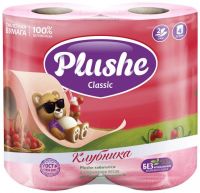 Миниатюра: Туалетная бумага Plushe Classic 2сл. 4рулон по 18м Клубника