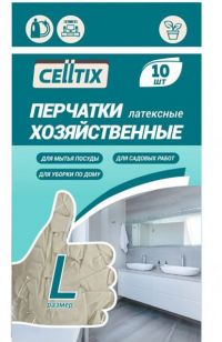 Миниатюра: Перчатки латекс, 10шт в упак. (5пар) L CELLTIX