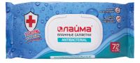 Миниатюра: Салфетки влажные 72шт антибактер.,клапан крышка ЛАЙМА Antibacterial