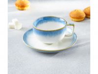 Миниатюра: Чайная пара 280мл фарфор,блюдце d=16,5см Magistro «Пэвэти» цв. голубой