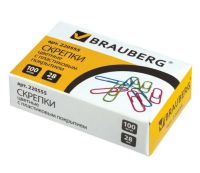 Миниатюра: Скрепки 28 мм цветные, 100 шт. в картонной коробке BRAUBERG