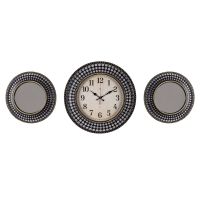 Миниатюра: Часы настенные круглые д40см +2 зеркала, корпус черный с золотом Классика