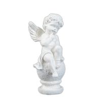 Миниатюра: Статуэтка Ангел на шаре перламутр, 11*5*5см