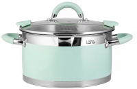 Миниатюра: Кастрюля нерж. 7,2л 26см,индукц.дно,ненагрев. держатели на крышке,носик для слива MINT