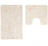 Миниатюра: Набор ковриков д/ванной 2шт 50*80см+40*50см Vagor полиэстр белый Blabar