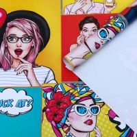 Миниатюра: Бумага упаковочная глянцевая Pop art, 50 х 70 см