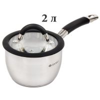 Миниатюра: Ковш нерж. 1,9л 16см ст/кр., силикон. ручка, индукция,Орландо Daniks