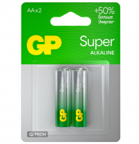 Миниатюра: Батарейка щелочная GP G-tech LR6 SUPER Alkaline 2шт в блистере
