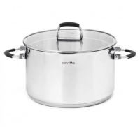 Миниатюра: Кастрюля нерж. 3,5л ст/кр.,с ручками-трансформерами,со сливом Servitta серия Terso