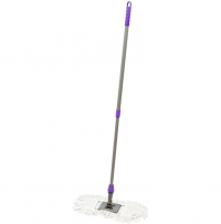 Миниатюра: Швабра-рамка OfficeClean Professional, телеск. ручка из нерж. стали 125см, насадка МОП хлопок 40см