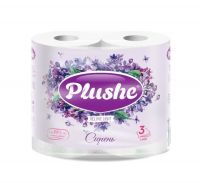 Миниатюра: Туалетная бумага Plushe Deluxe 3сл. 4 рулона по 15м Сирень/12