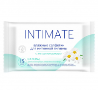 Миниатюра: Салфетки влажные 15шт д/интим. гигиены с ромашкой INTIMATE NATURAL