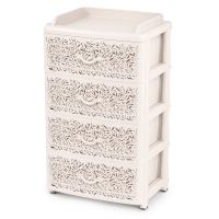 Миниатюра: Комод 4-х секц. пласт. широкий Аура слон. кость (425*560*925)