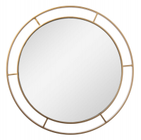 Миниатюра: Зеркало интерьерное настен.d=60см в круглом корпусе из металла с ободом,белое золото