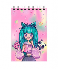 Миниатюра: СБ Блокнот А6- 40л. (верх.спираль) Anime Girl (клетка)