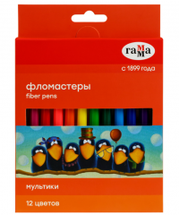 Миниатюра: Фломастеры Гамма Мультики, 12цв., смываемые, картон. упак., европодвес