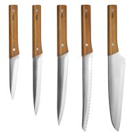 Миниатюра: Набор ножей 5пр. нержавеющая сталь, деревянные ручки