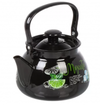 Миниатюра: Чайник эм. 3,0л сферич. с цельной ручкой (черная) Мохито
