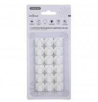 Миниатюра: Держатели д/гирлянд и проводов самоклеющиеся 18шт,15*15мм