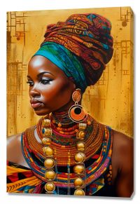 Миниатюра: Картина на холсте (канвас) 40*60 Африканка