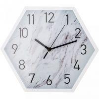 Миниатюра: Часы настенные Marble 30х30х4.5см цвет:белый,плавный ход