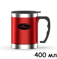 Миниатюра: Термокружка с крышкой, цветной пластик, прямая 0.40 л.