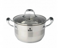 Миниатюра: Кастрюля нерж. 4,0л 22*12,5см ст/ кр.